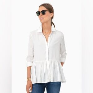 Tuckernuck White Charlotte Blouse Size Large